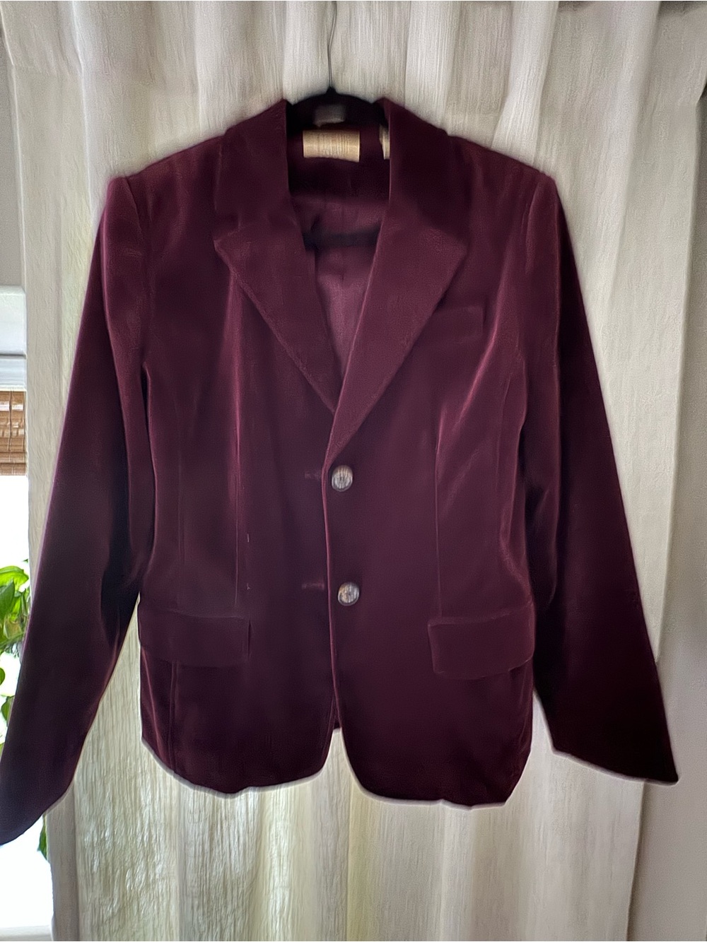 Vintage Kate Hill Velvet Blazer in Burgundy
